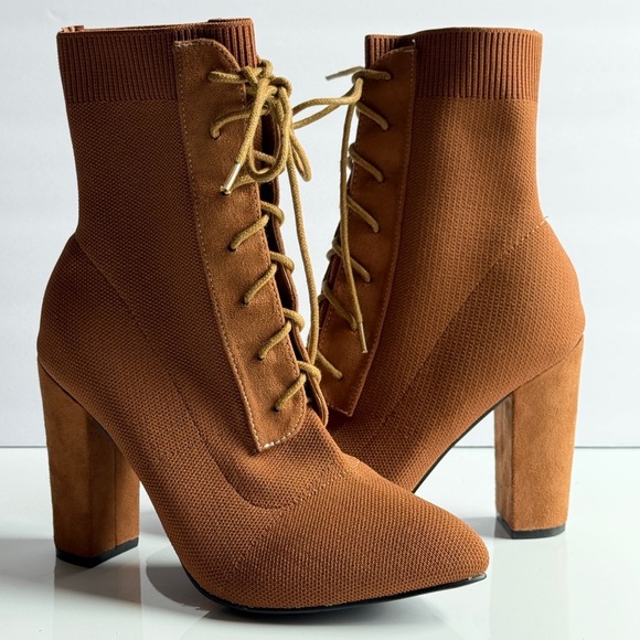 Cuccoo Shoes - Cuccoo Sock Boots Brown Minimalist Knit Chunky Boot Size 7